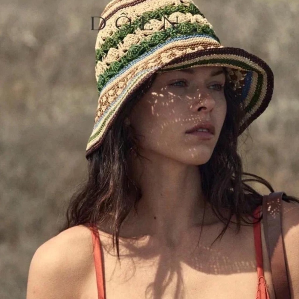 Dôen EOS hat in Multicolor Raffia Size M/L